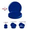 Solid Blue Flat Round Disposable Plastic Dinner Plates - 10" (120 Plates)